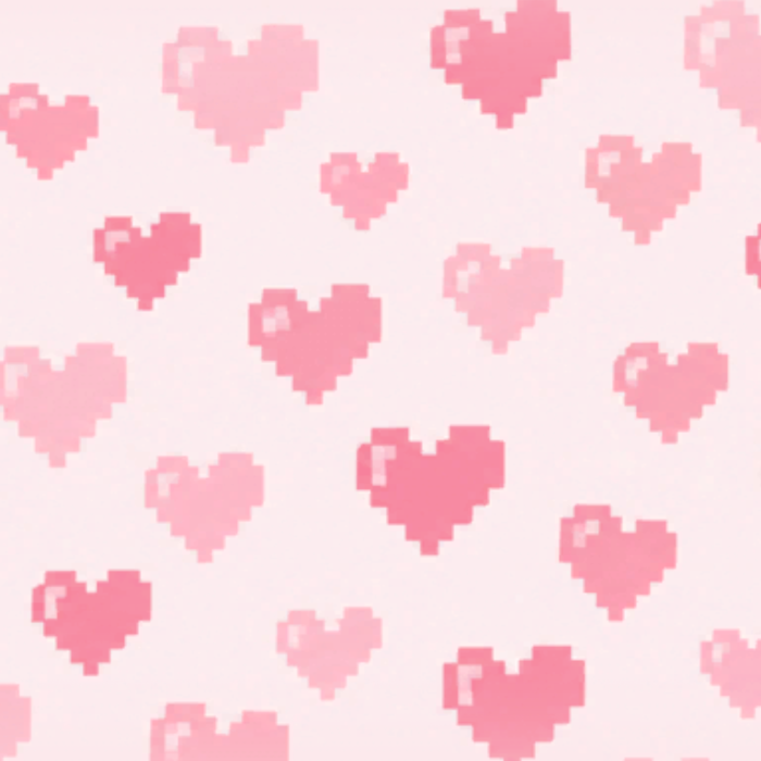 Cute Pixelated Hearts Background 💕