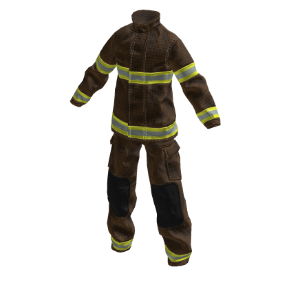 Brown Firefighter Fire Protection Suit Uniform