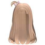 ♡ FREE Long Milk Tea Hair With Bow
