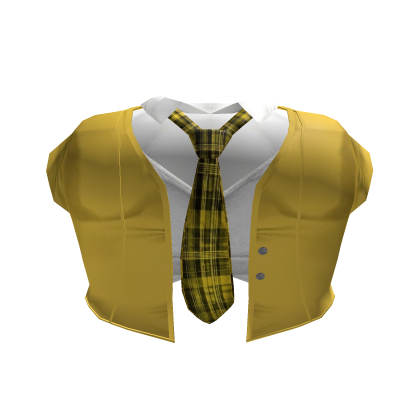 ♡ sweet yellow with tie school girl uniform Roblox item