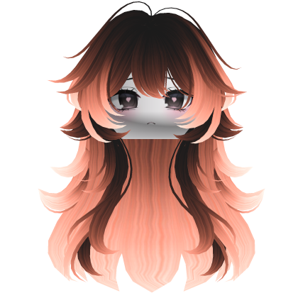 Super Fluffy Wavy Anime Hair w/ Face (Embers) Roblox item