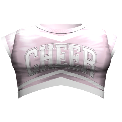Preppy Varsity Cheer Crop Top (Light Pink & White)