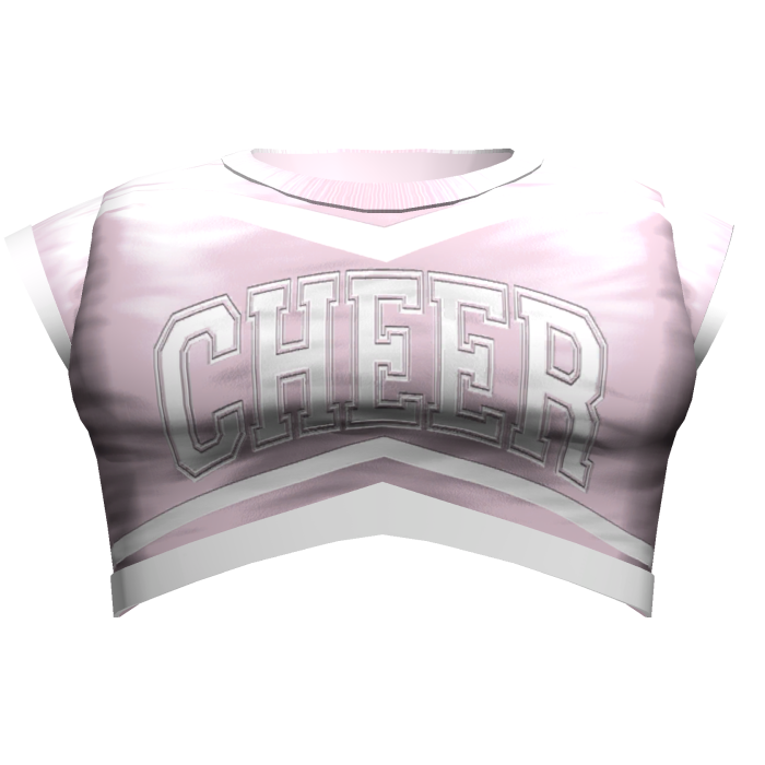Preppy Varsity Cheer Crop Top (Light Pink & White)