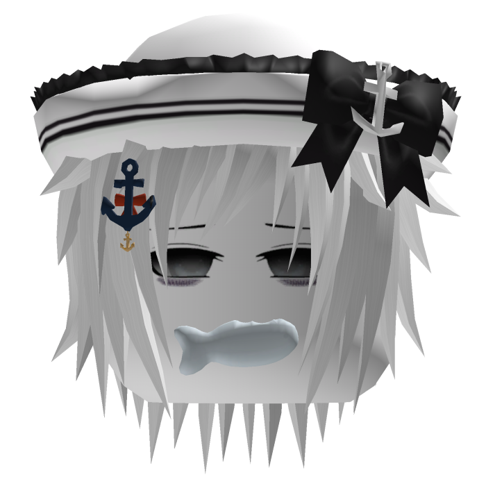 Vkei Emo Cute Sailor Hair With Captain White Fish
