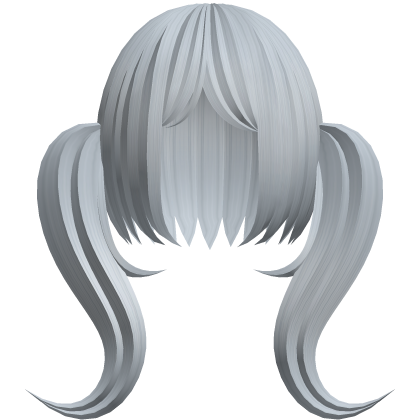 キ pale blue elegant middle part bangs // twintails Roblox item