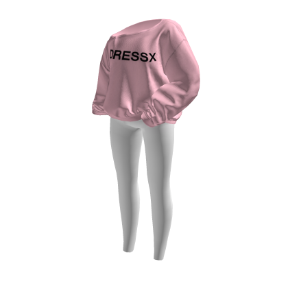 Pink sweater white leggings outfit thumbnail