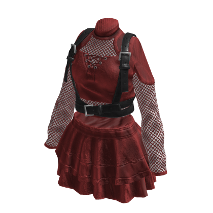 Cute Red Emo Goth Skirt Dress