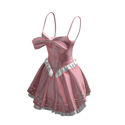 BB Pink Flowy Silk Dress w/ bow Coquette Girl thumbnail