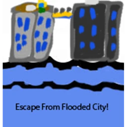 Escape from flooded city icon