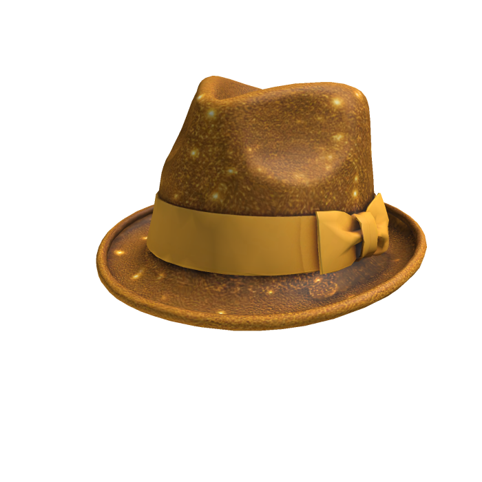 Glittering Gold Satin-Banded Fedora
