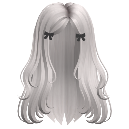 Cute Bow Hair Silver Roblox item