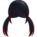 ୨♡blue Hair with Red Tips Of a Normal Girl♡୧