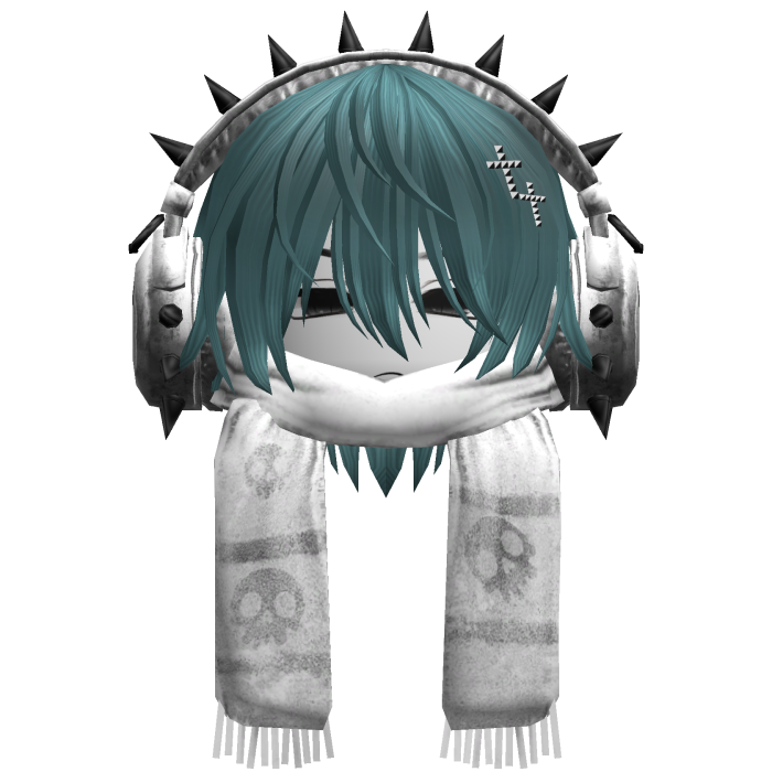 Boy Hair&Emo Headphones&Scarf Teal