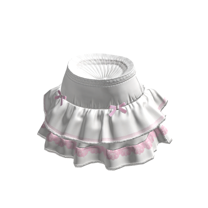 Soft Ribbon Frill Skirt - White