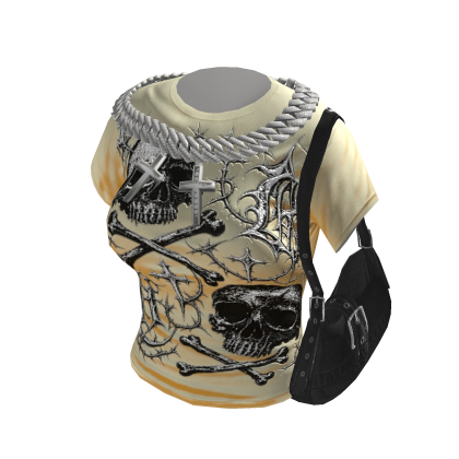 Goth Shirt w/ hand-bag & Chain