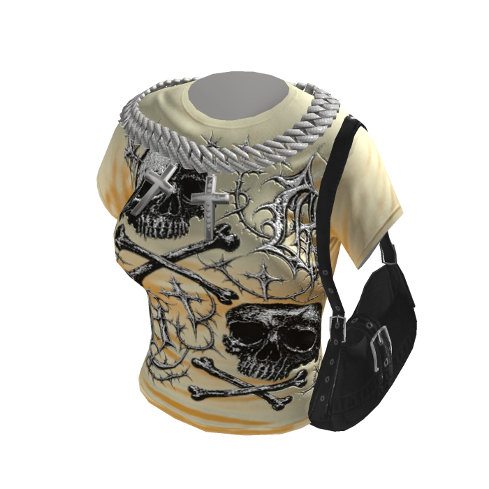 Goth Shirt w/ hand-bag & Chain