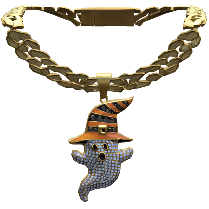 Gold Iced Out Ghost Witch Chain Halloween 1.0