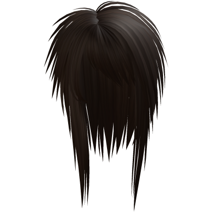 messy long vkei scene emo hair dark brown Roblox item