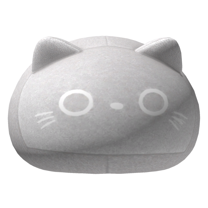 Cute White Cat Plushie Resting on Your Head