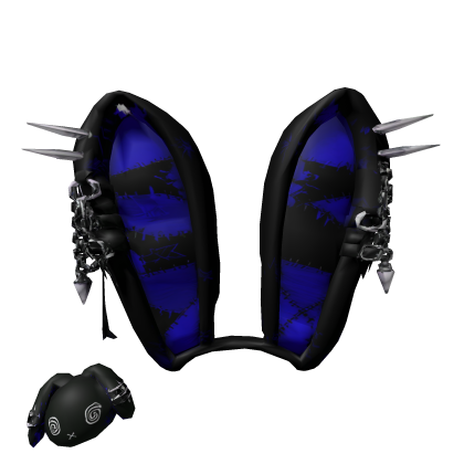 vkei plaid goth spikes bunny ears black blue iryou