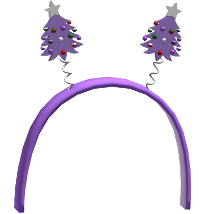 purple christmas tree springy headband