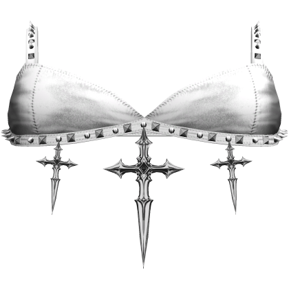 Gothic Emo Studded Cross Dagger Dress White