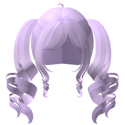 ♡ cutecore giant curly pigtails in purple.・ Roblox item
