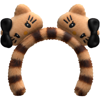 Cute Leopard Headband W Kitty Head Plushie