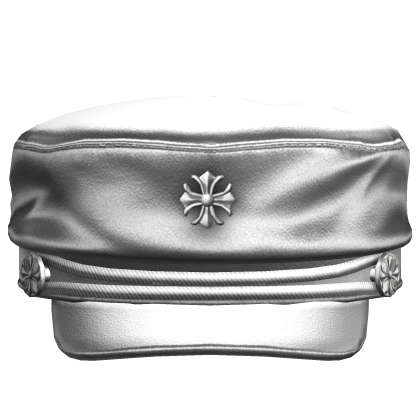 White Y2k Cross Emo Punk Leather Beret Hat