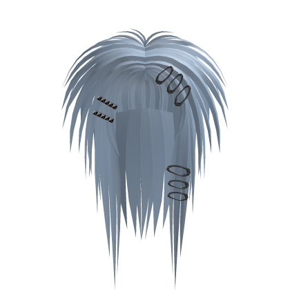 messy long gothic scene emo hair light blue  Roblox item
