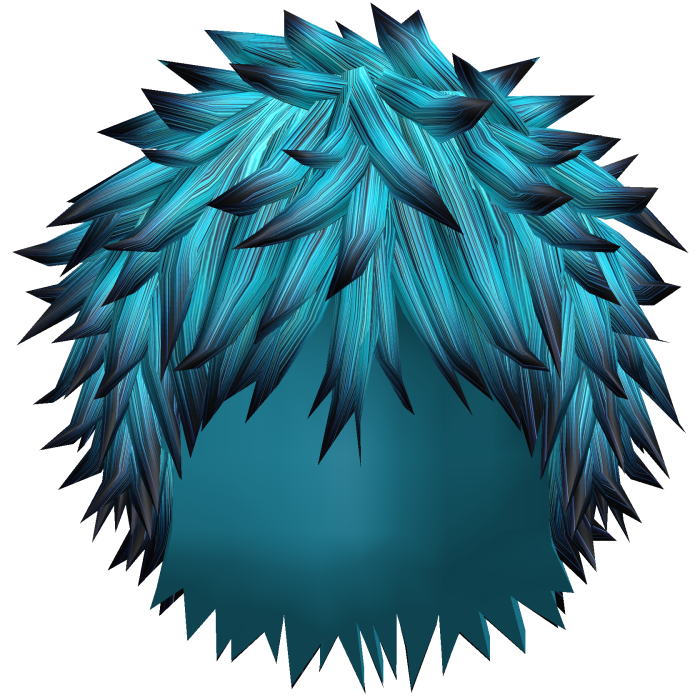 cyan spiky emo hair