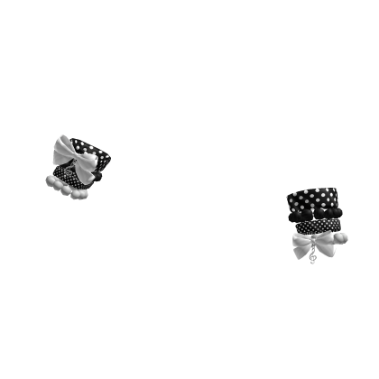 Cutesy Polka Dot Pearly Bracelets Bow Black White
