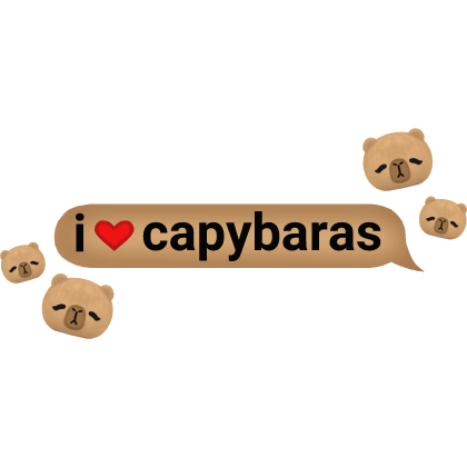 i heart capybaras text