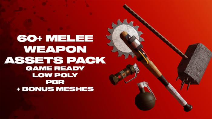 60+ Melee Weapon Assets Pack preview 1