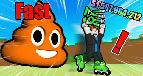 [🔋]💩Escape poop for brainrots on roller skate!🏃
