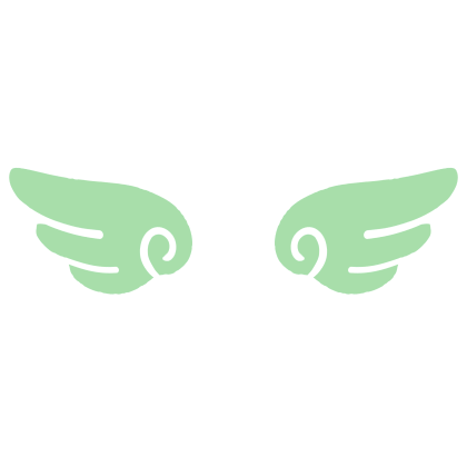♡ Cute Glowing Angel Chibi Wings Green