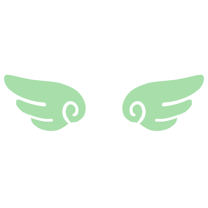♡ Cute Glowing Angel Chibi Wings Green