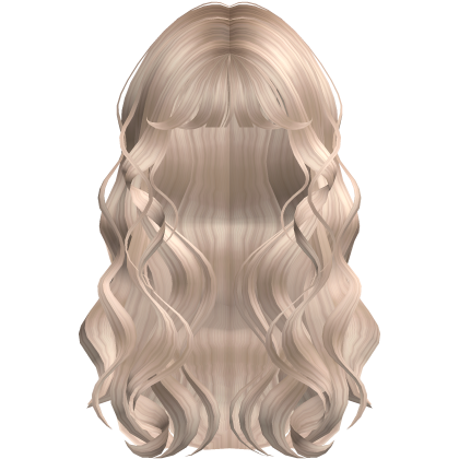 Messy Curly Pop Star Platinum Hair w Bangs Roblox item