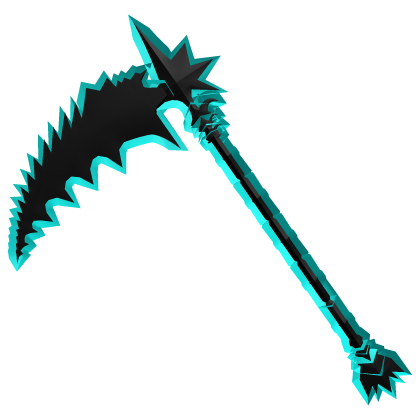 Cyan Cartoony Glowing Scythe