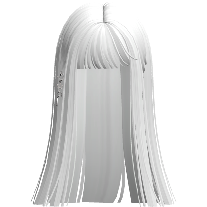 White Long Emo Vamp Hair w/ Starclips thumbnail