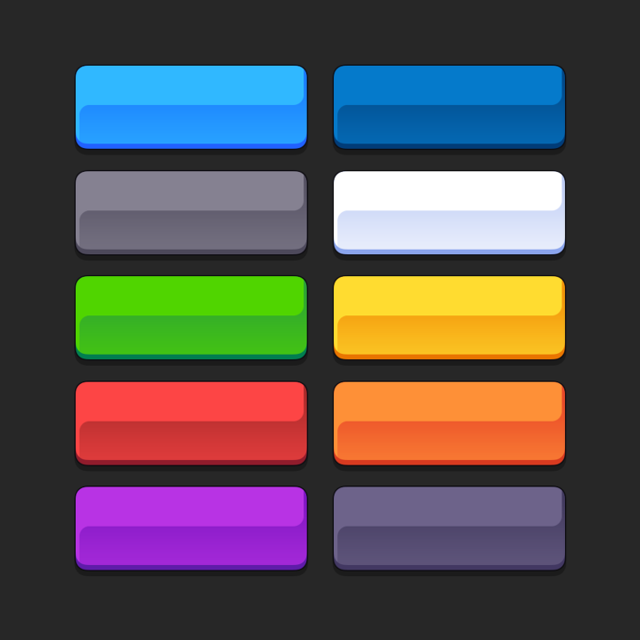 Glossy Button UI Kit - 10 Colors preview 1