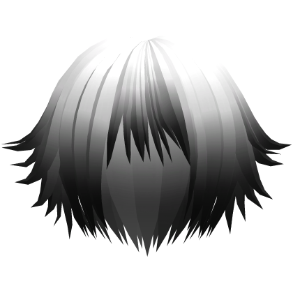 cute messy anime short hair in white to black Roblox item