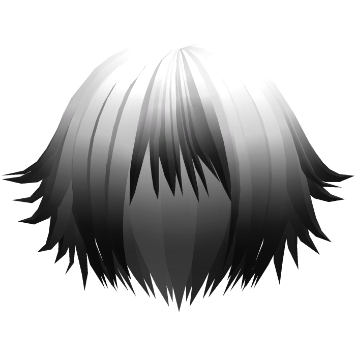 cute messy anime short hair in white to black