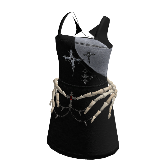 Gothic Bone Hands Dress - Black & Gray