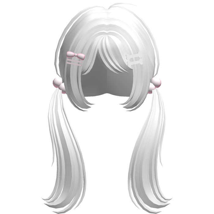🤍 cutecore pigtails with hair clips white