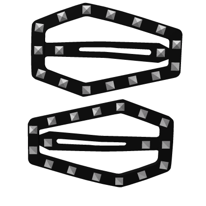 cute emo studded double hairclips in black