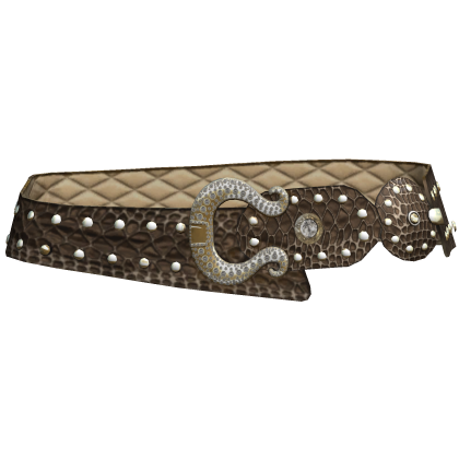 Y2K Gyaru Rhinestone Scene Belt In Brown