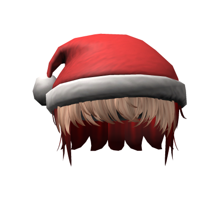 Cheap Hair w/ Christmas Santa Hat (Red Blonde) Roblox item