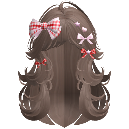Fluffy Valentine Sweetheart Hair in Brown Roblox item