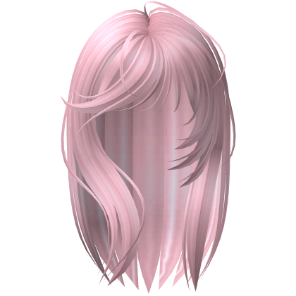 Messy Side Swept Bangs Hair in Pink Roblox item